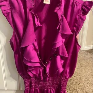 Candie's Fuchsia Ruffle Blouse